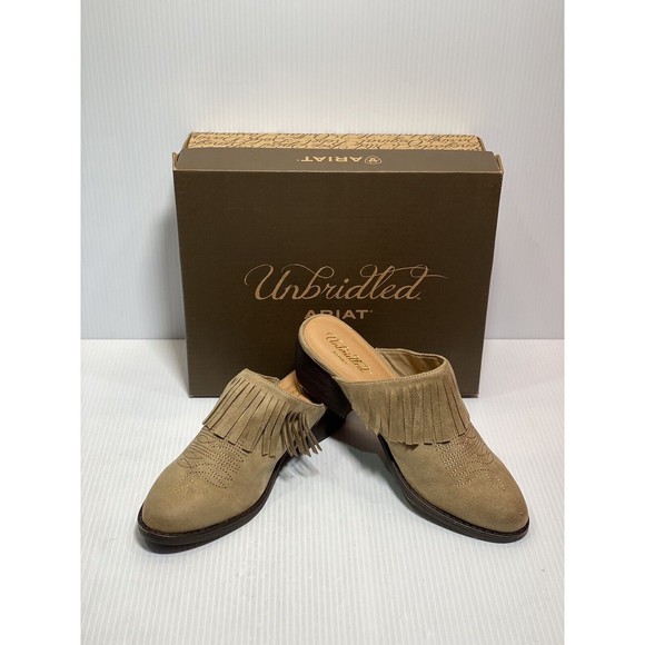 Ariat Unbridled Women's Shirley Fringe Mules - Sand, US 10 B / EUR 41.5 / UK 7.5 - Picture 1 of 9